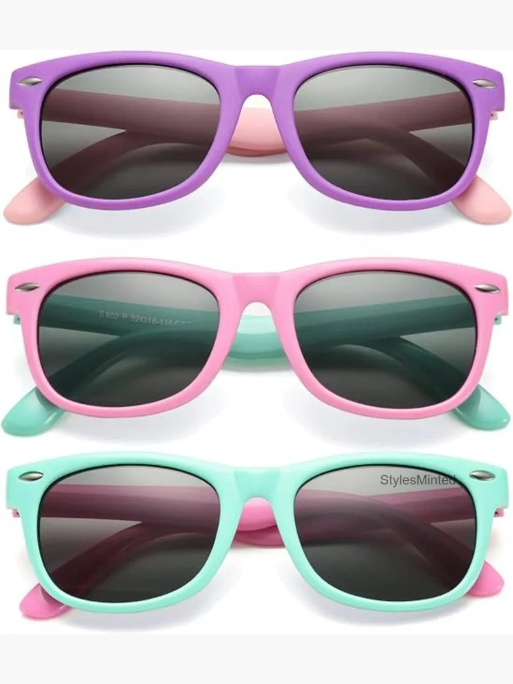 Kids Polarized Sunglasses TPEE Rubber Flexible UV400 Protection Ages 3-9
